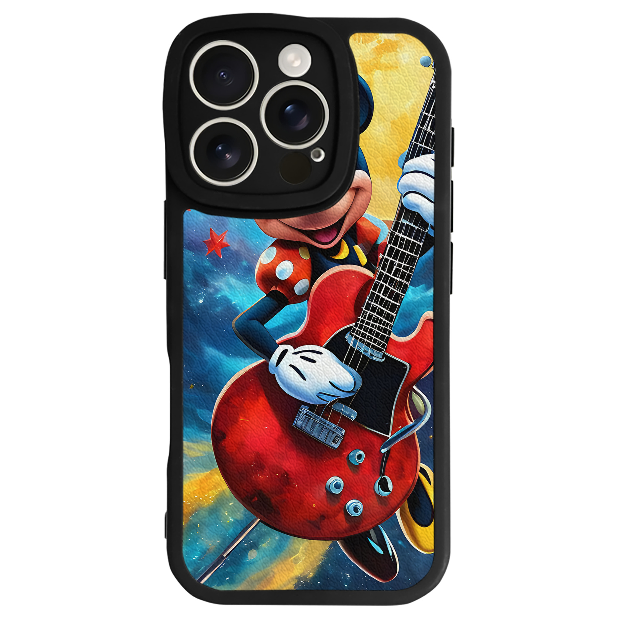 （画像用） ミッキーマウス Mickey Mouse 【iPhone 16シリーズ対応】シリコンスマホケース（レザー調） 材質：シリコン